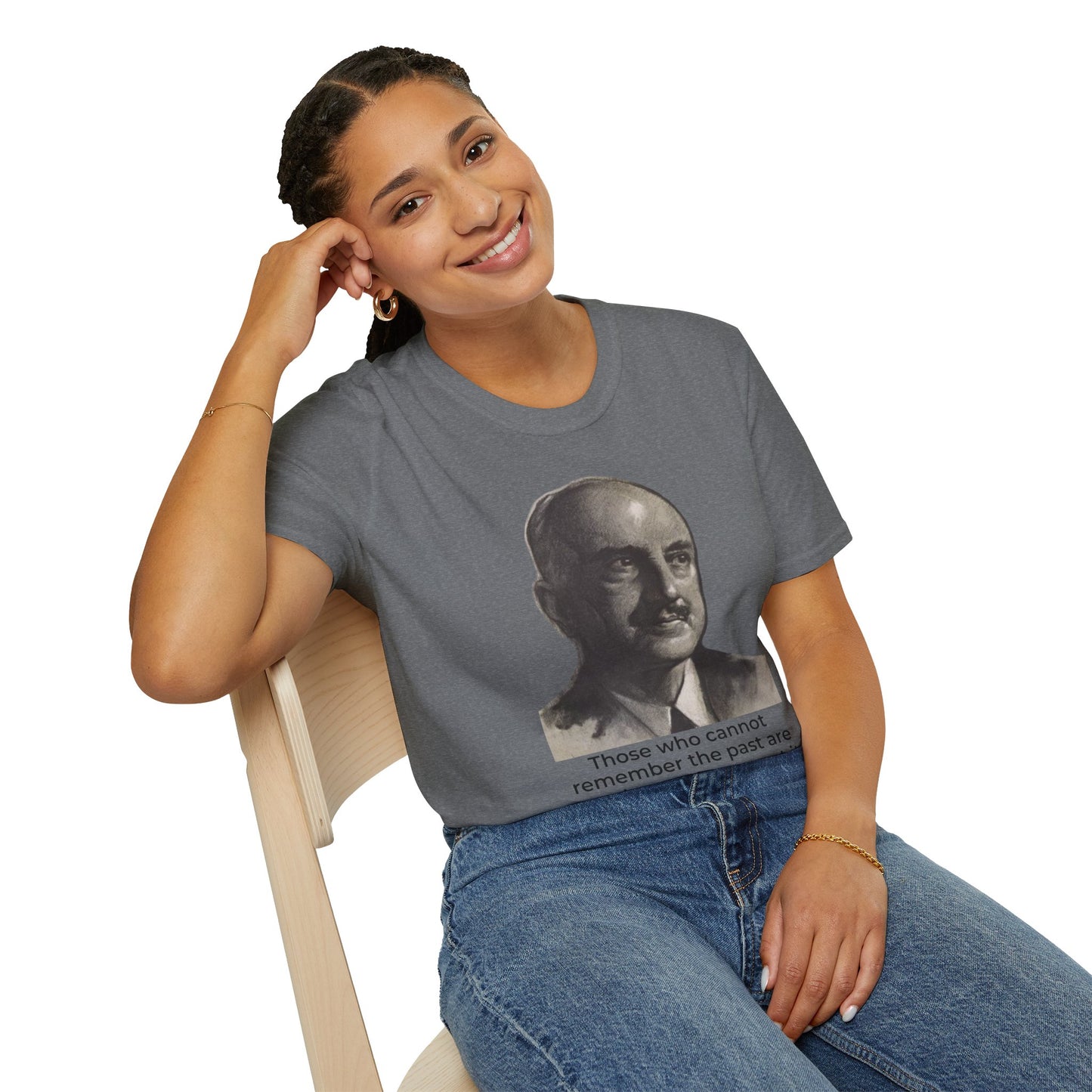 George Santayana History Quote Tee – Remember the Past (Heather Graphite)