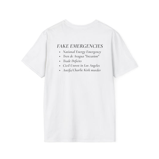 The Tyrant’s Pretext T-Shirt – Aesop Quote Front & Fake Emergencies Back