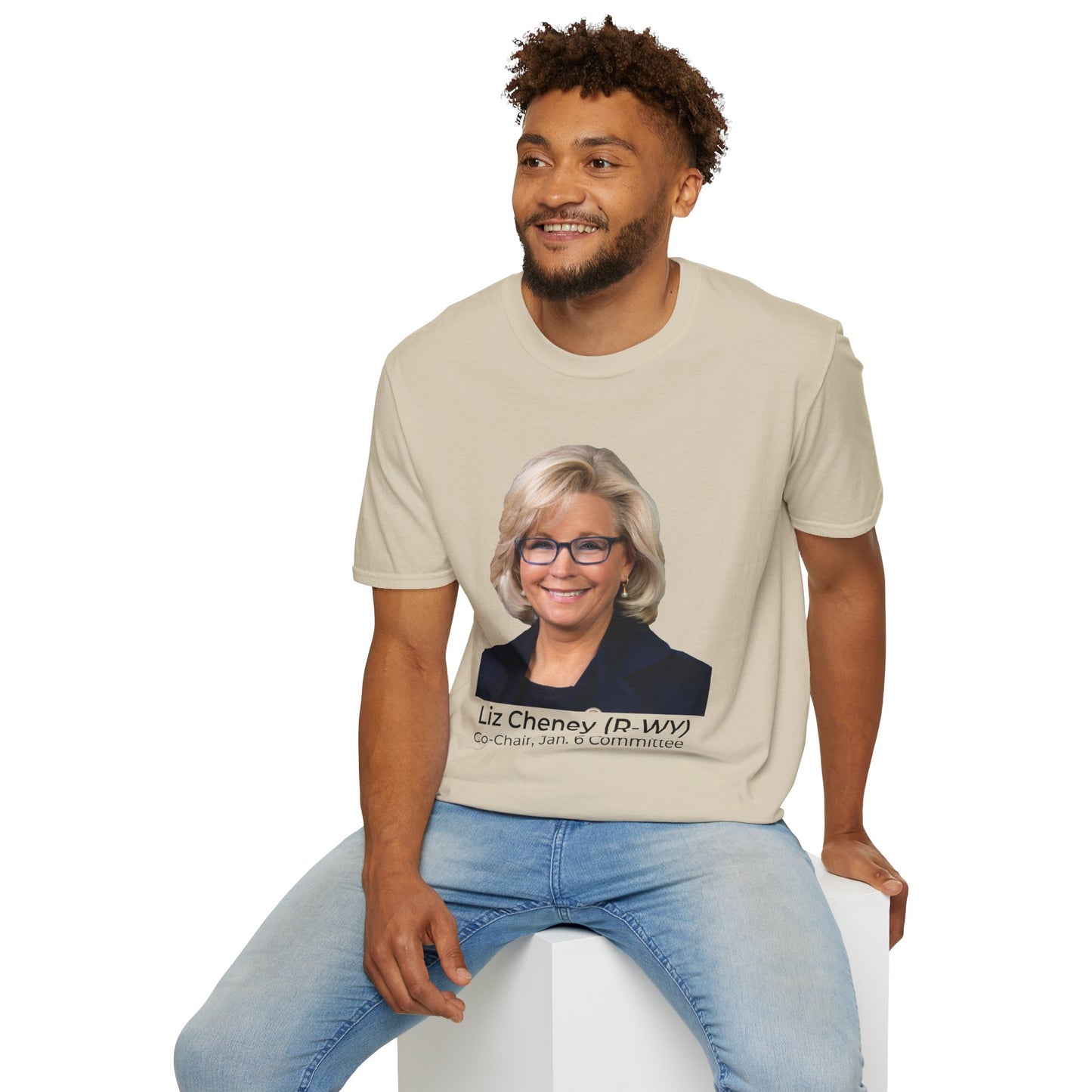 Liz Cheney T-Shirt – Truth Over Trump’s Big Lie Tee – Sand