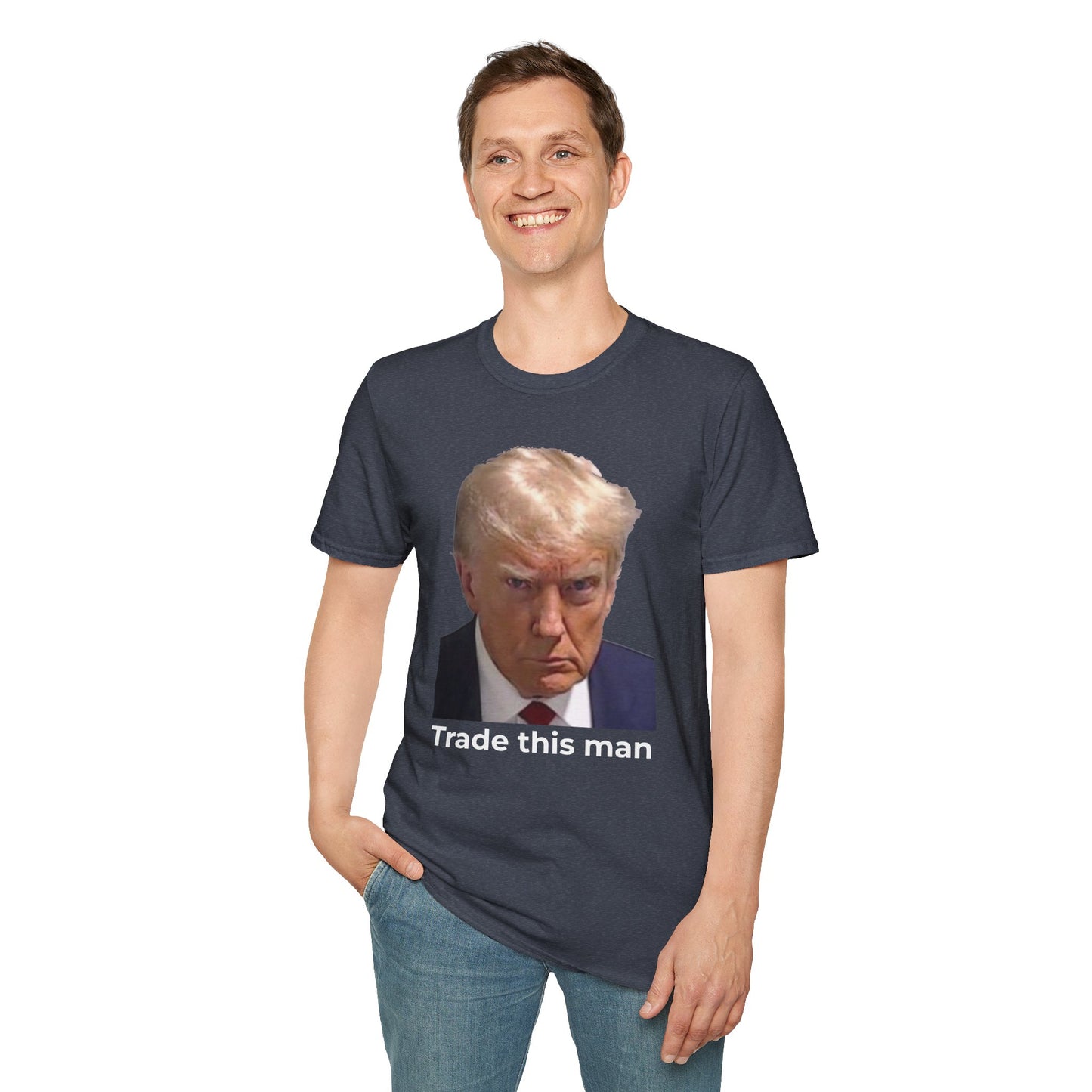 Let’s Make a Deal – Trump vs. Zelenskyy Two-Sided Political Satire Tee – Heather Navy Edition