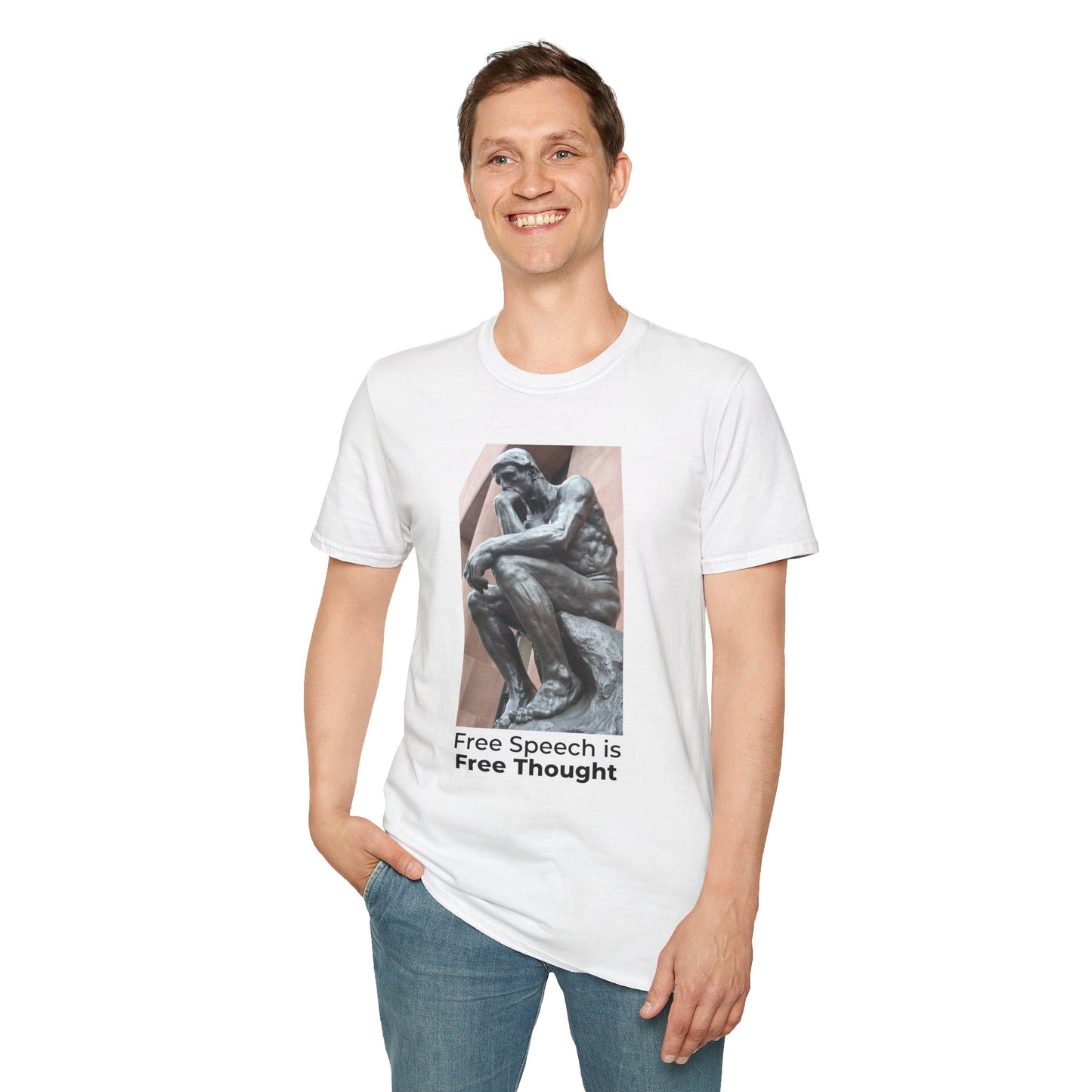 Thinker Statement T-Shirt II– Free Speech Is Free Thought