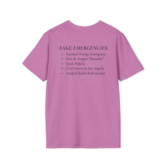The Tyrant’s Pretext T-Shirt – Aesop Quote Front & Fake Emergencies Back