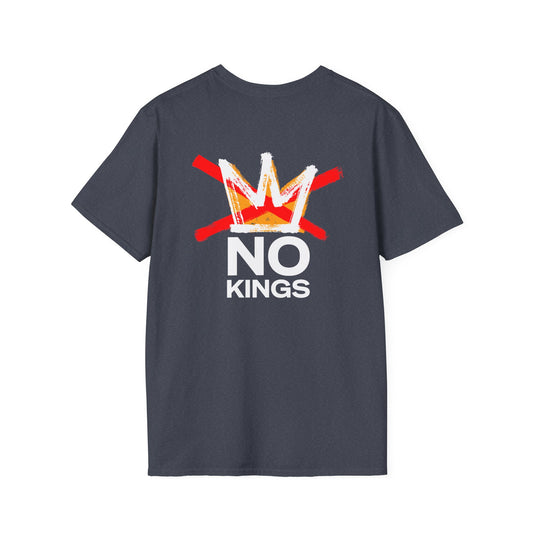 Fuck Fascism – No Kings Anti-Authoritarian Two-Sided T-Shirt (Heather Navy)