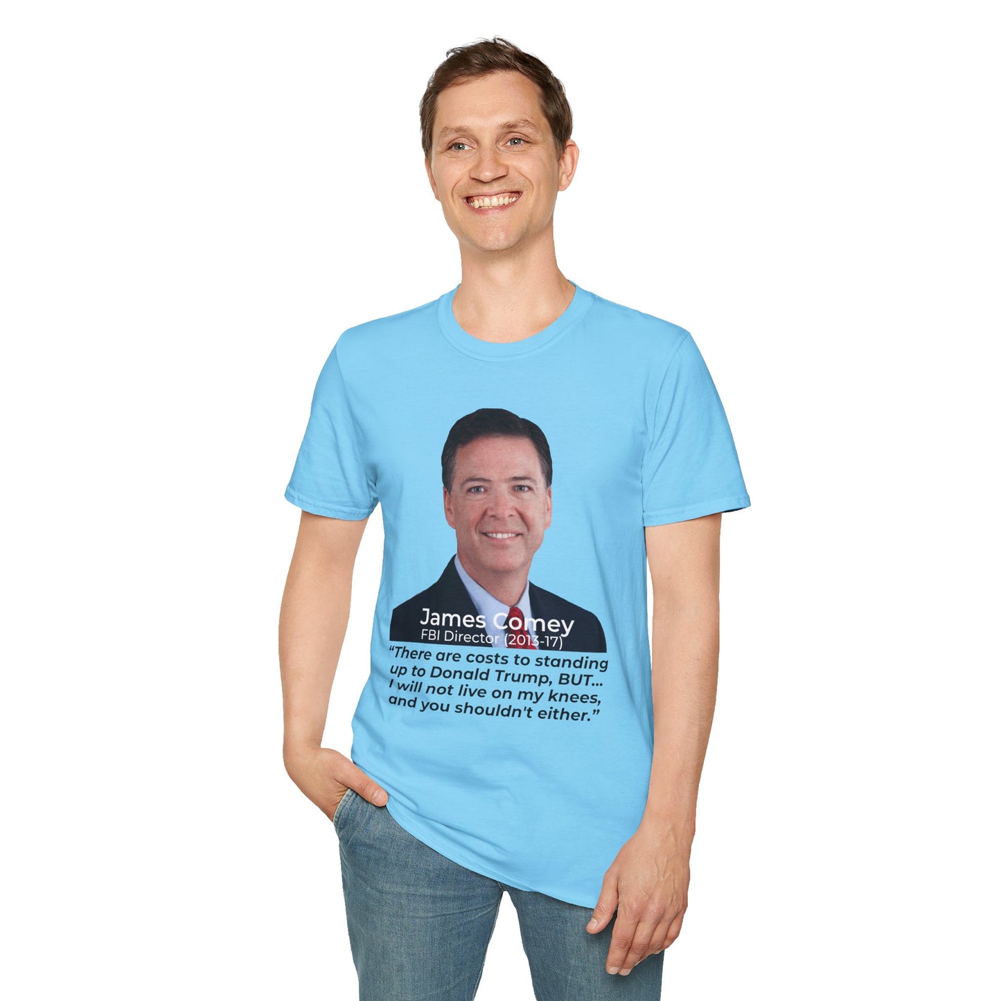 James Comey RESIST — Abuse of Power Protest T-Shirt – Sky Blue