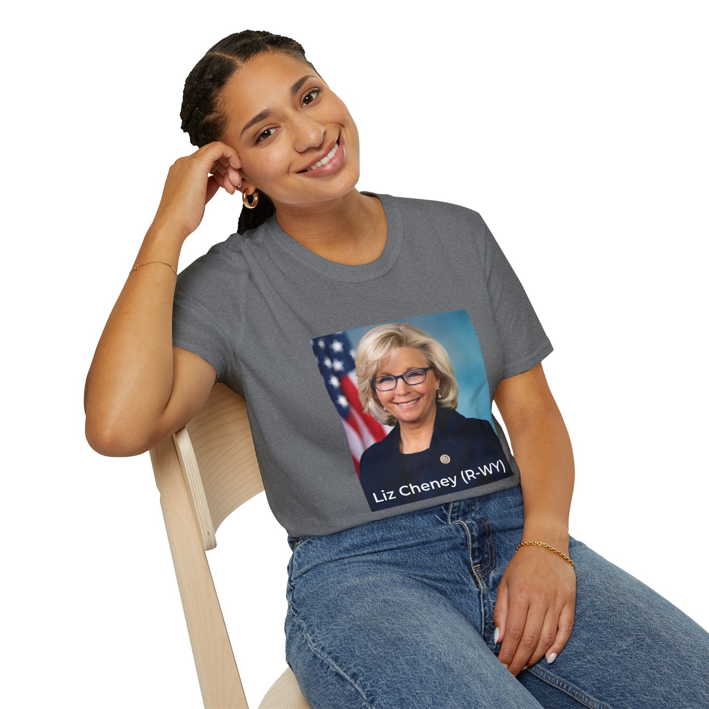 Liz Cheney T-Shirt – Truth Over Trump’s Big Lie Tee – Heather Graphite