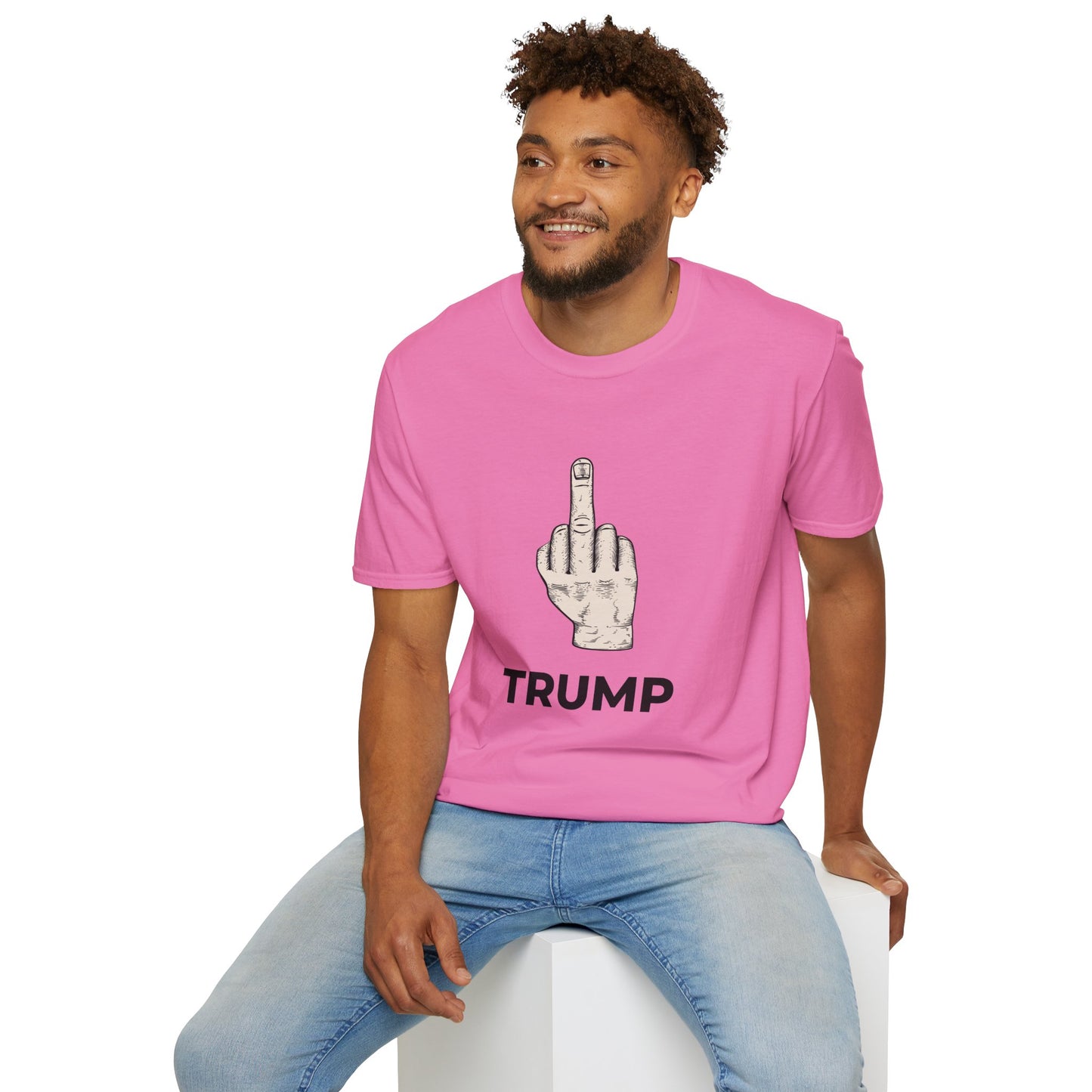 Flipping Off Tyranny: No Kings in America — Two-Sided Statement Tee – Azalea Pink Edition