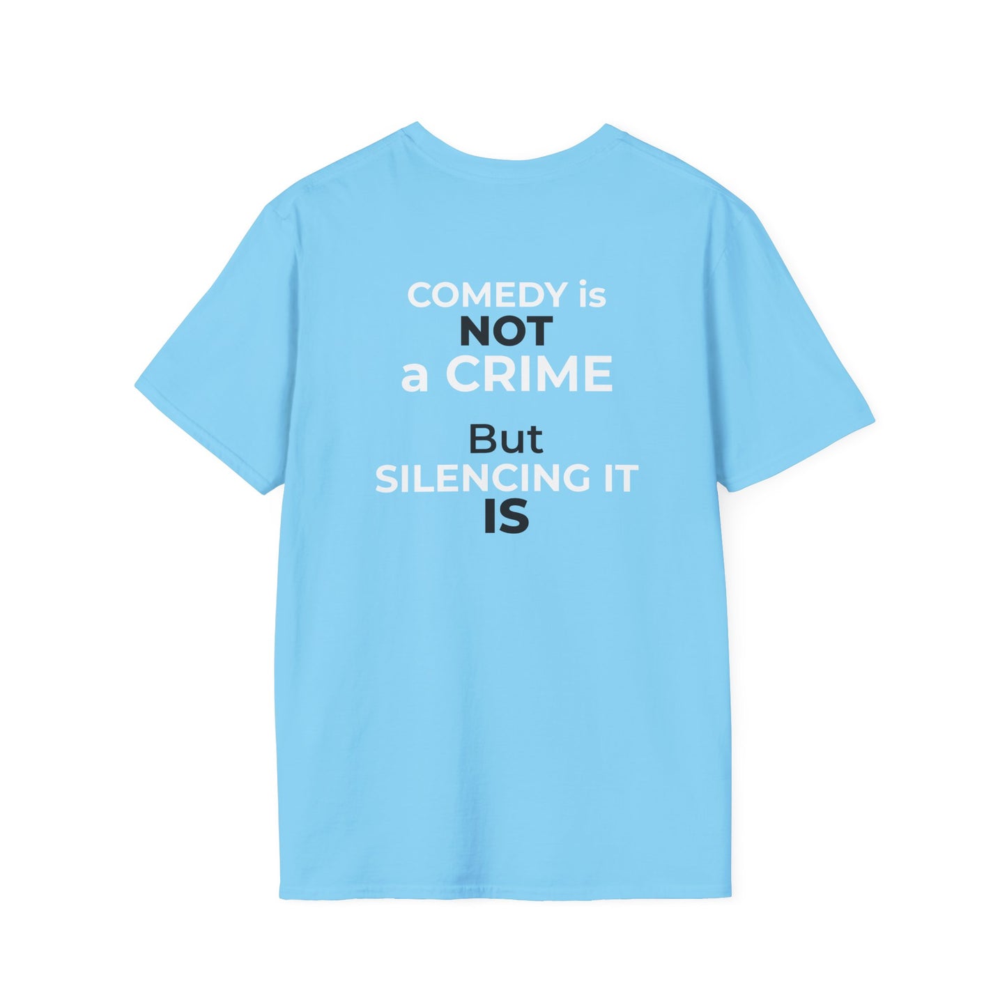 Comedy Is Not a Crime, but Silencing It Is—Stephen Colbert Sky Blue Free Speech T-Shirt