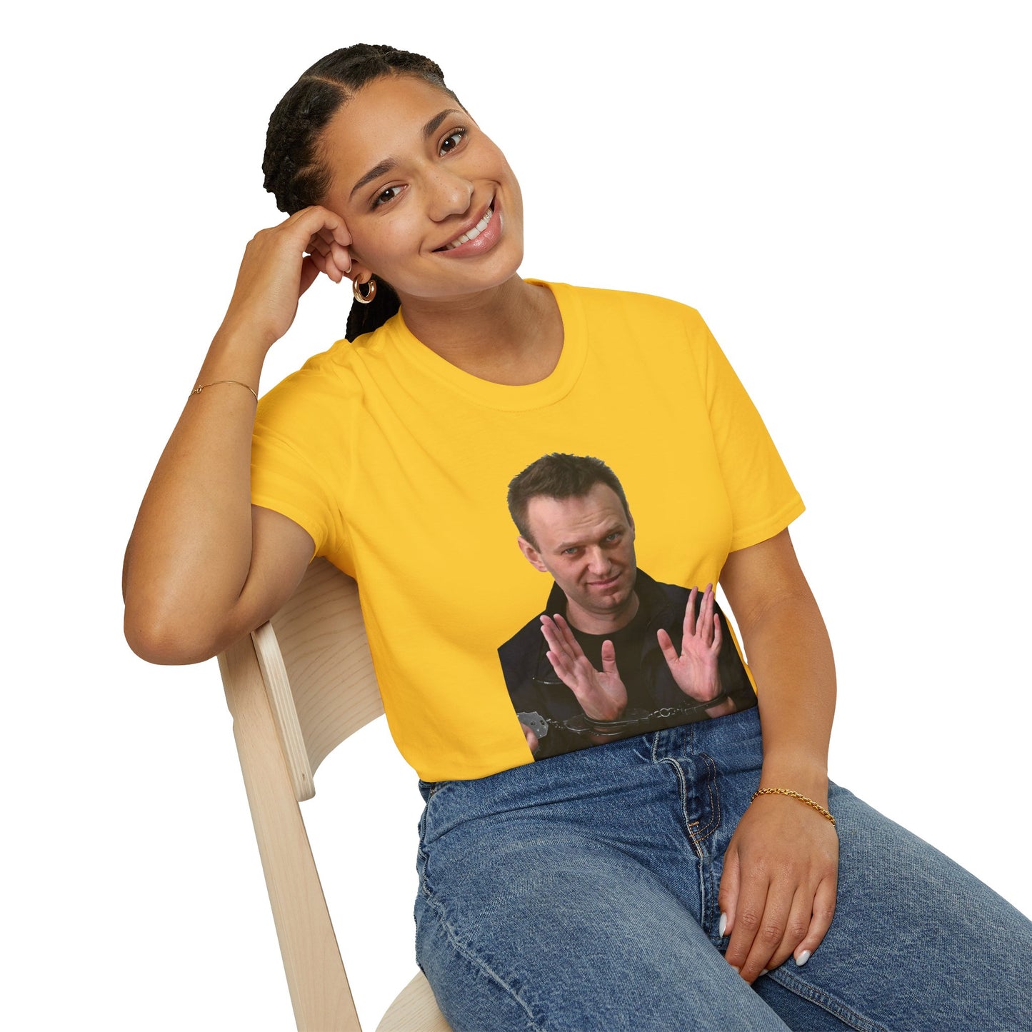 Resist Dictatorship Alexey Navalny Tribute T-Shirt – Pro-Democracy & Anti-Authoritarian Tee – Daisy Yellow Edition