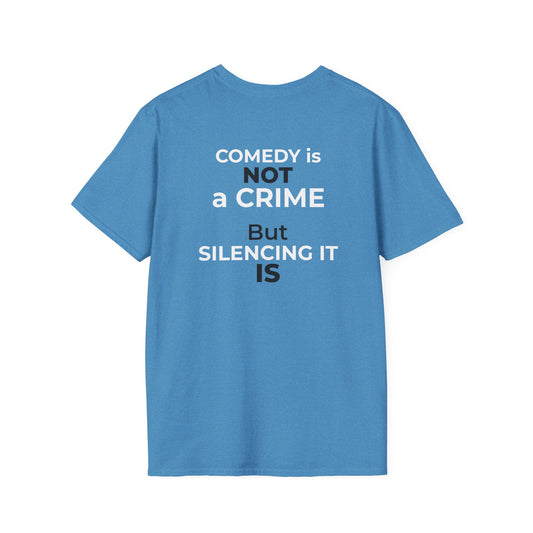 Comedy Is Not a Crime T-Shirt – Jimmy Kimmel Free Speech Protest Tee – Sapphire Blue