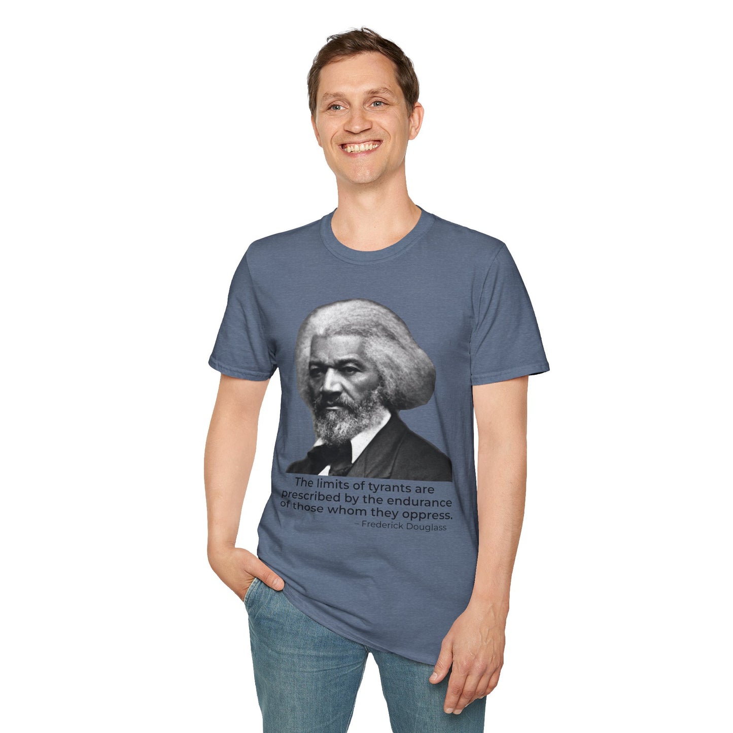 The Limits of Tyrants – Frederick Douglass Quote Tee (Heather Indigo)