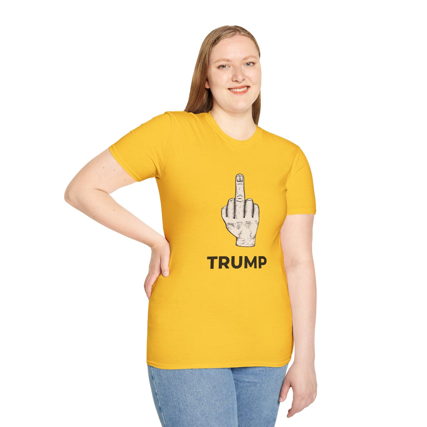 Flipping Off Tyranny: No Kings in America — Two-Sided Statement Tee – Daisy Yellow Edition