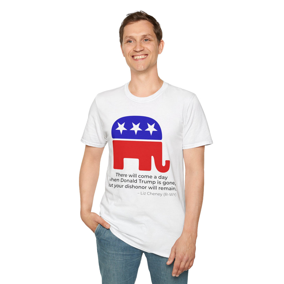 Liz Cheney Dishonor Will Remain Tee – Republican Accountability Quote Shirt – White