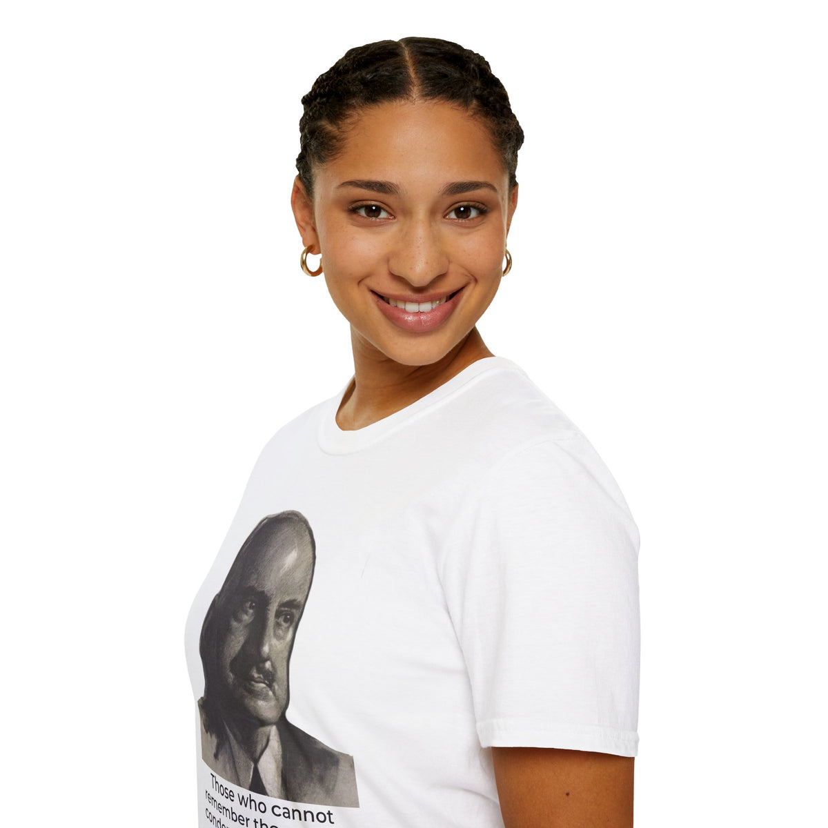 George Santayana Quote Shirt – Remember the Past Tee – White