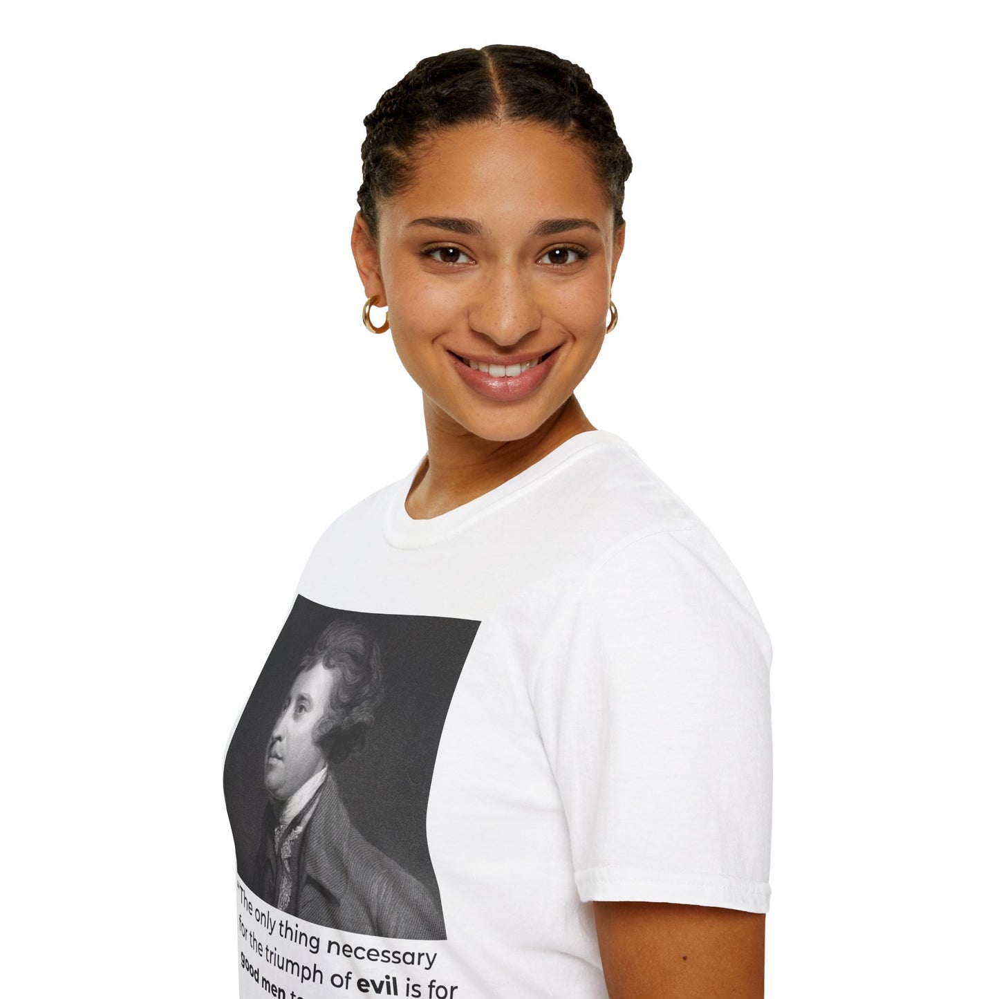 Edmund Burke Quote Tee – The Triumph of Evil Is When Good Men Do Nothing – White
