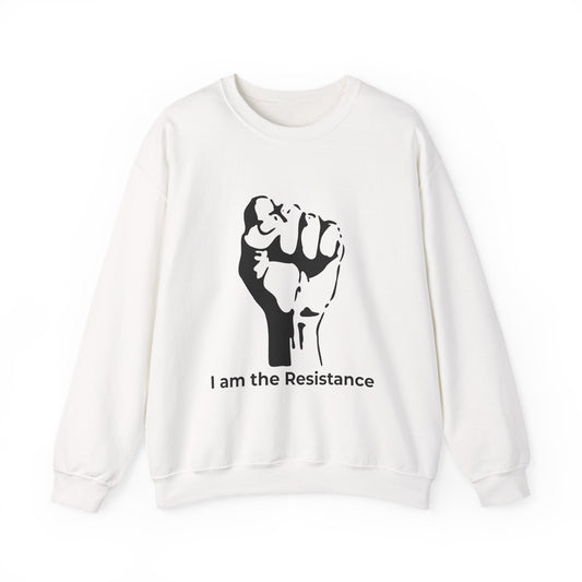 I Am the Resistance Crewneck Sweatshirt – This Stops When Enough of Us Say NO – White