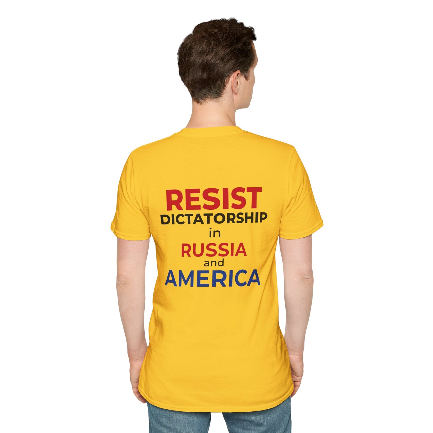 Resist Dictatorship Alexey Navalny Tribute T-Shirt – Pro-Democracy & Anti-Authoritarian Tee – Daisy Yellow Edition