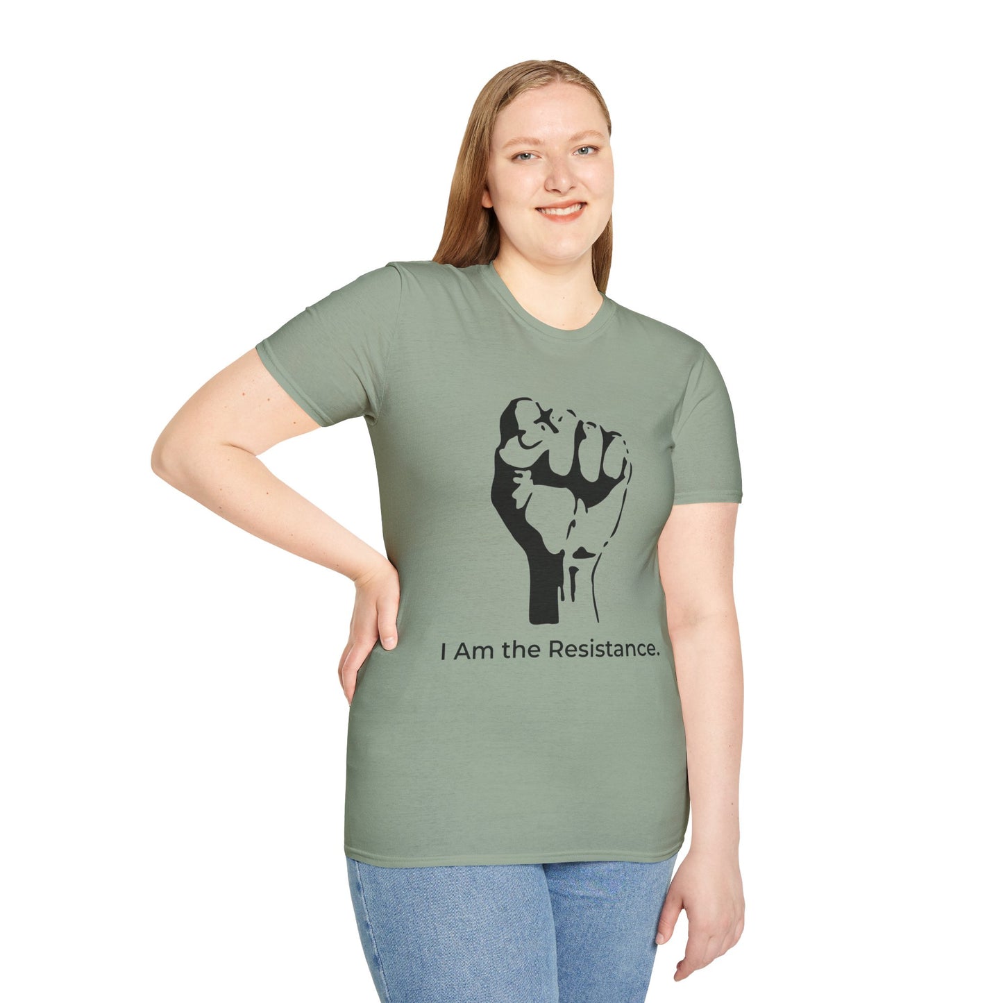 I Am the Resistance – This Stops When Enough of Us Say No Tee – Sage