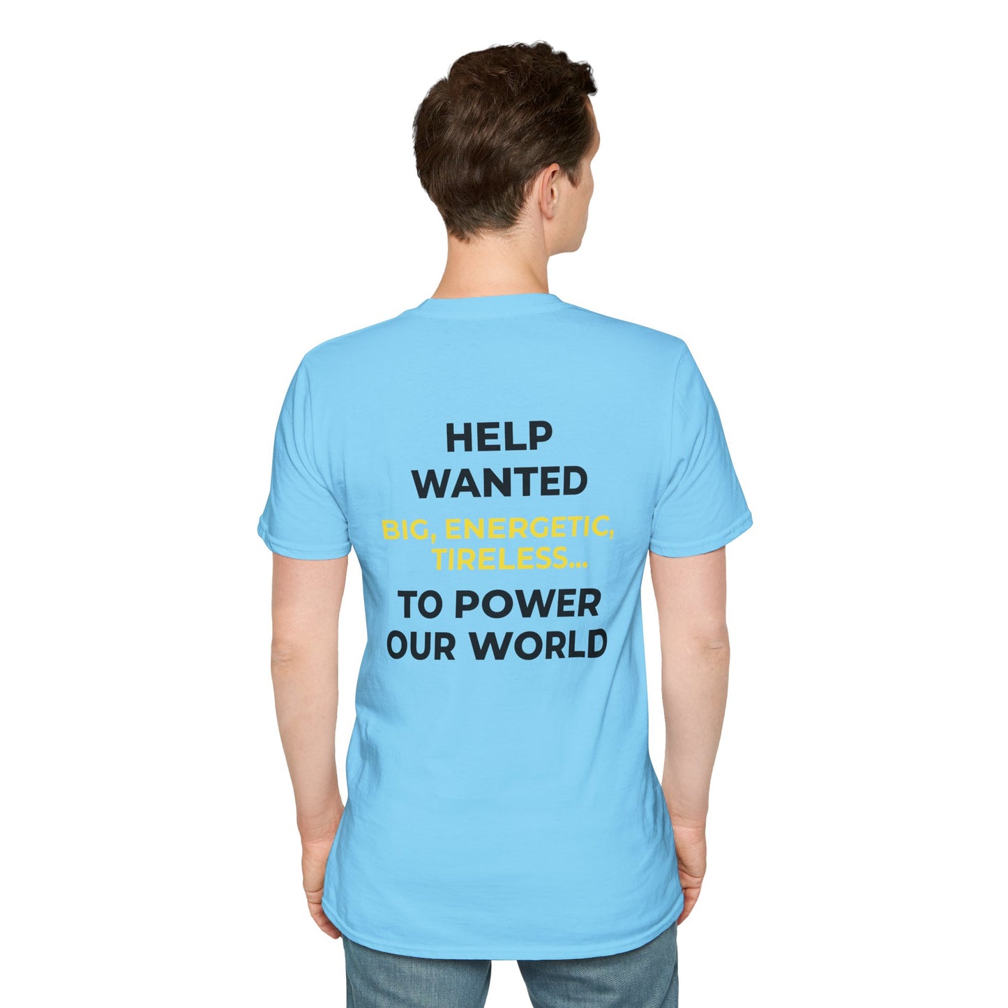 Help Wanted Sun T-Shirt | Sky Blue Renewable Energy Tee