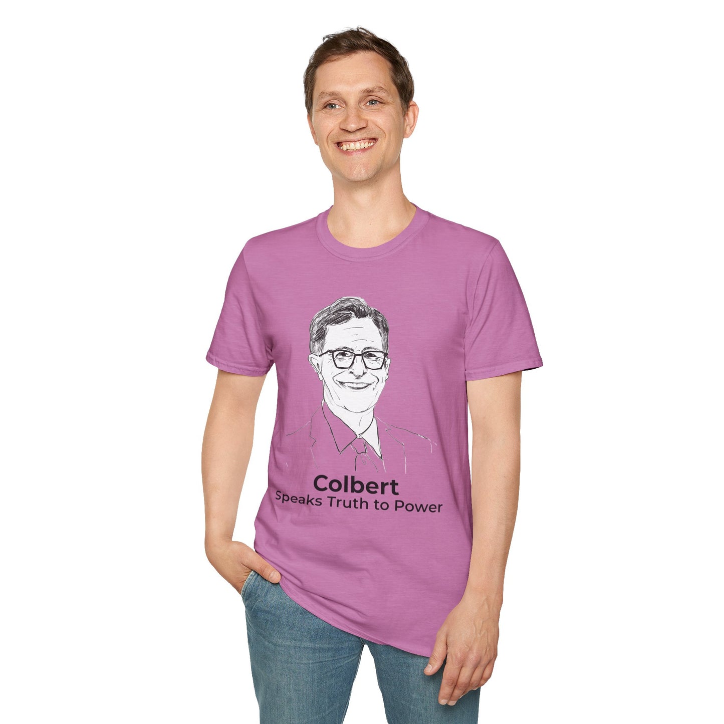 Stephen Colbert Shirt – Comedy Is Not a Crime Political T-Shirt — Heather Radiant Orchid