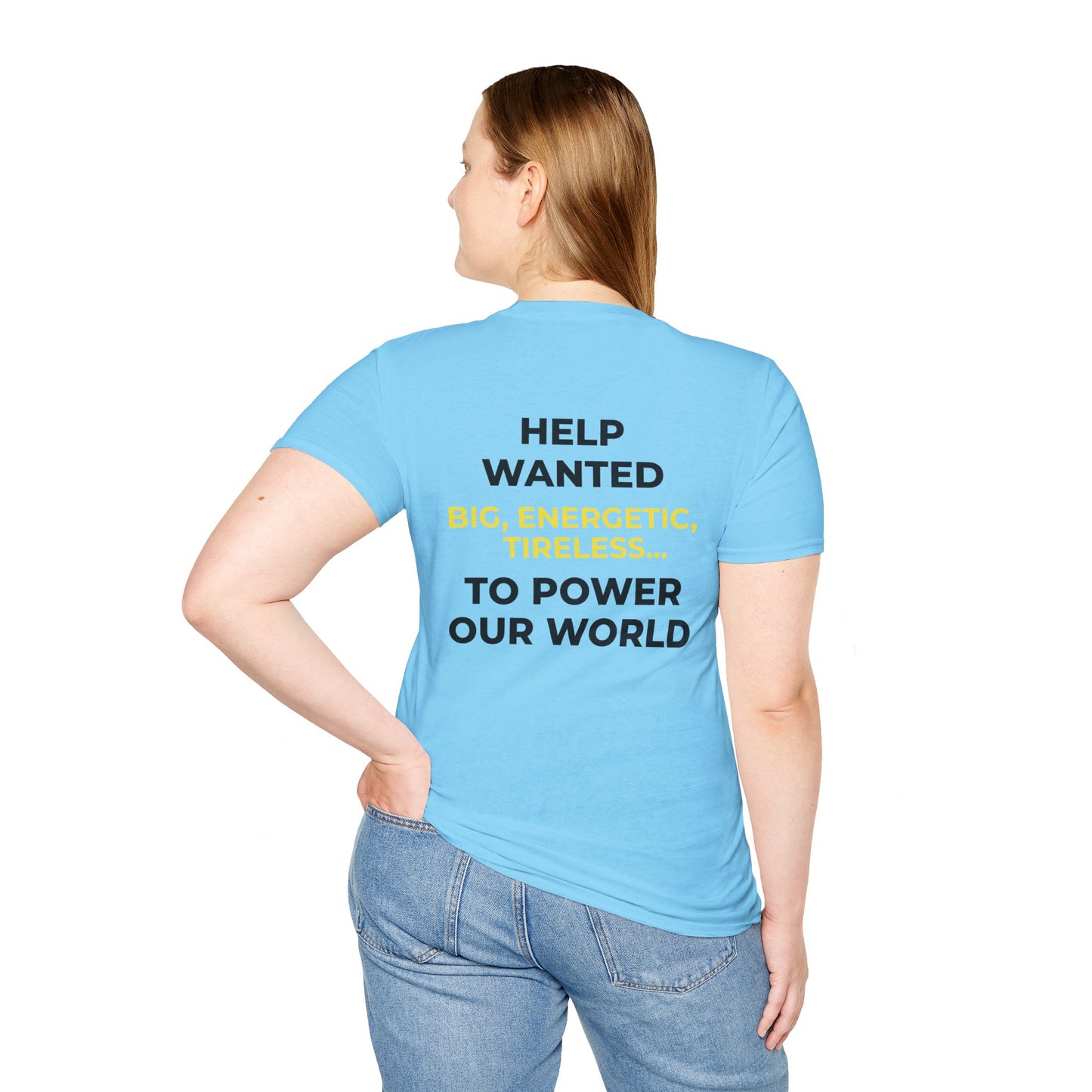 Help Wanted Sun T-Shirt | Sky Blue Renewable Energy Tee