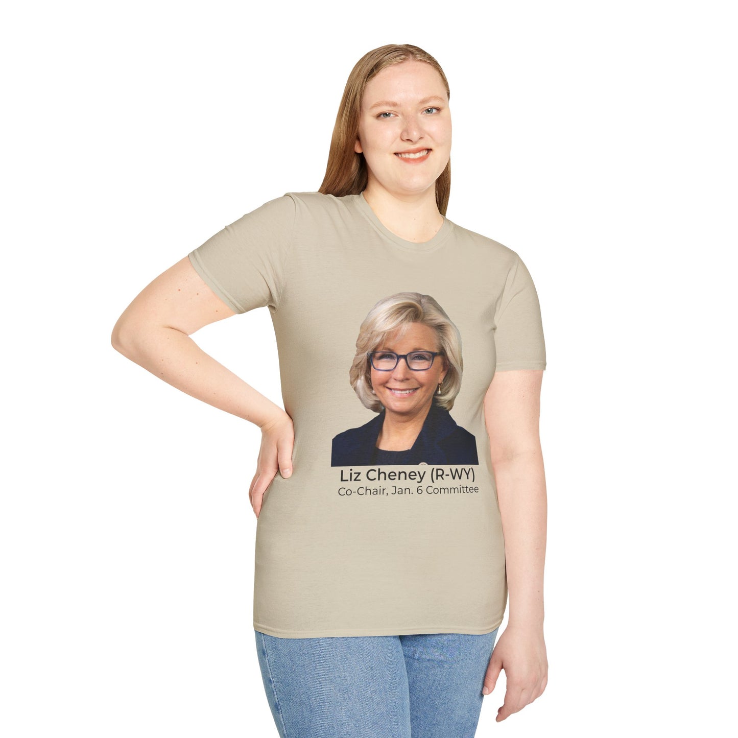 Liz Cheney T-Shirt – Truth Over Trump’s Big Lie Tee – Sand