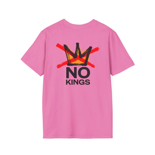 Flipping Off Tyranny: No Kings in America — Two-Sided Statement Tee – Azalea Pink Edition