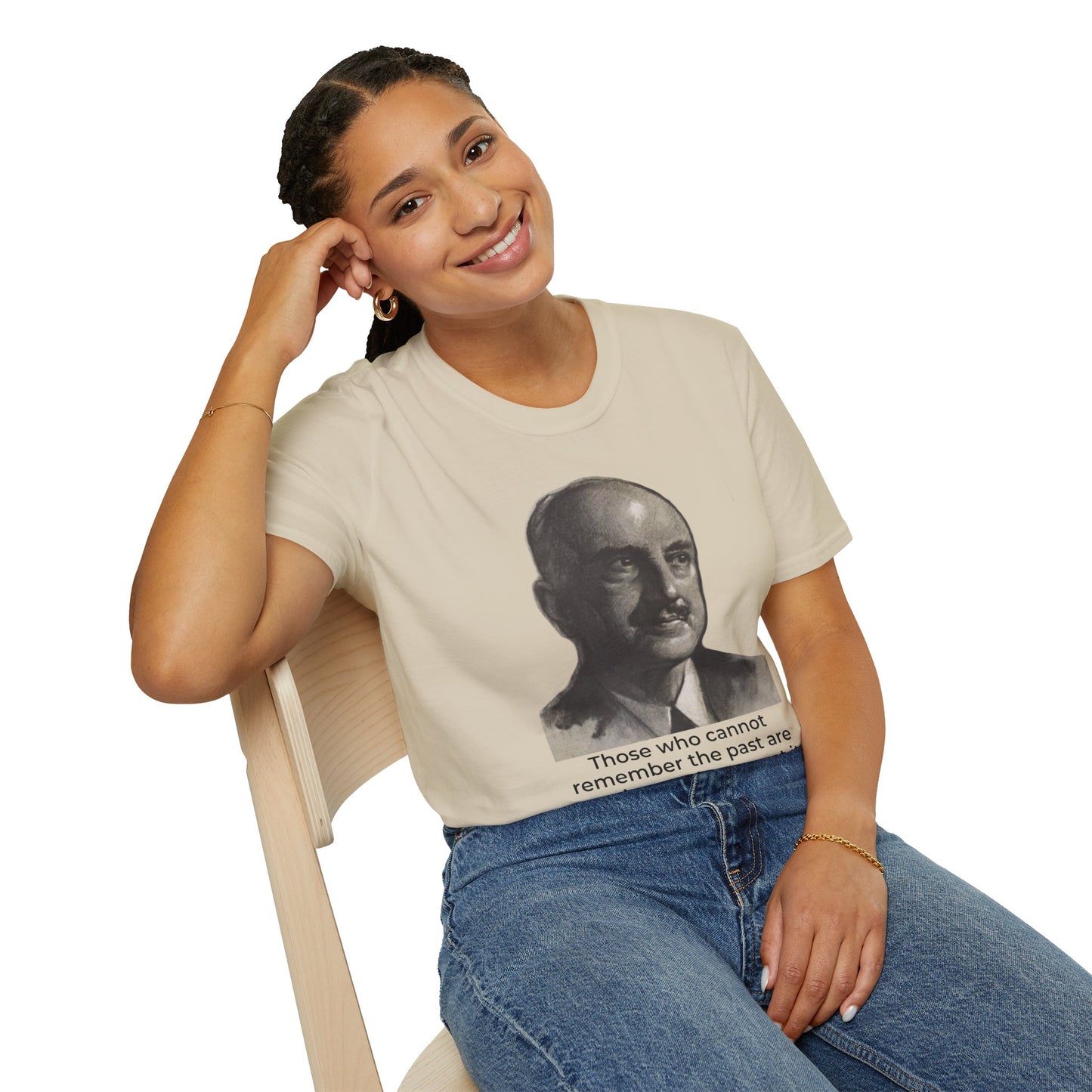 George Santayana History Quote Tee – Remember the Past (Sand)