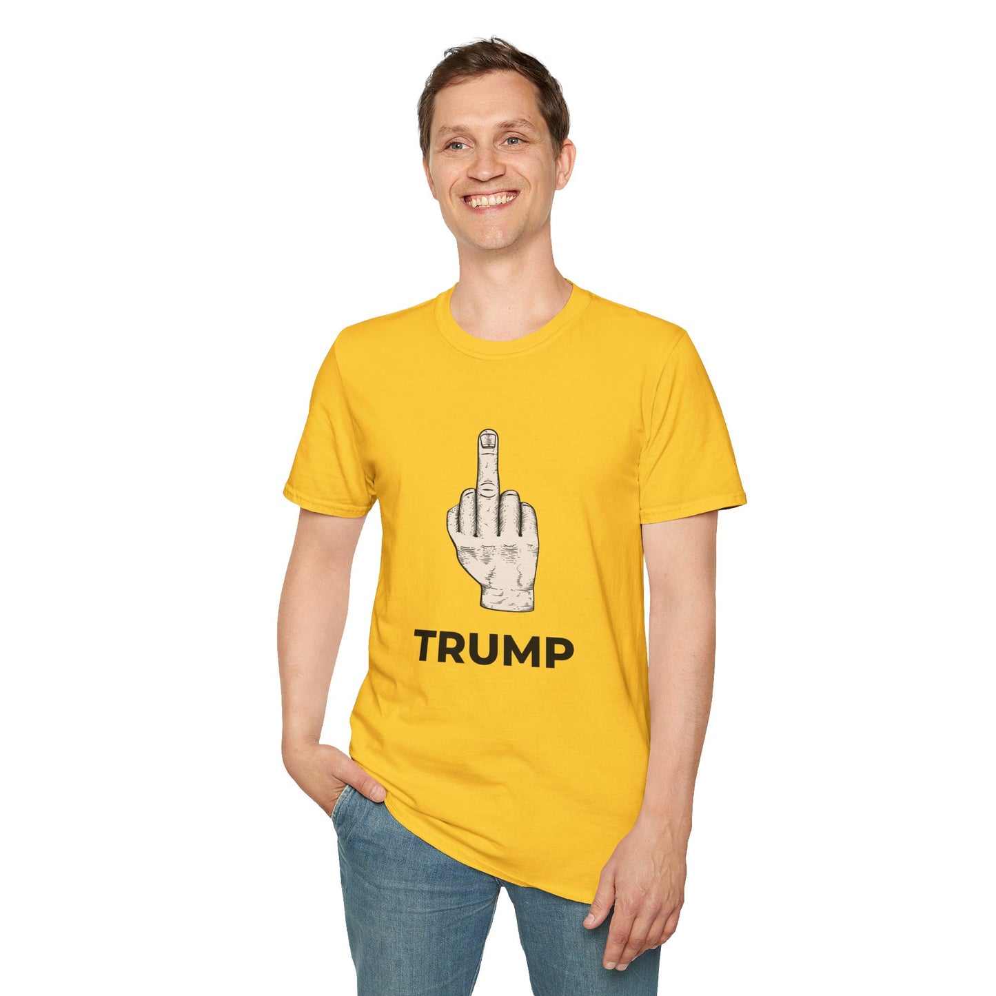 Flipping Off Tyranny: No Kings in America — Two-Sided Statement Tee – Daisy Yellow Edition