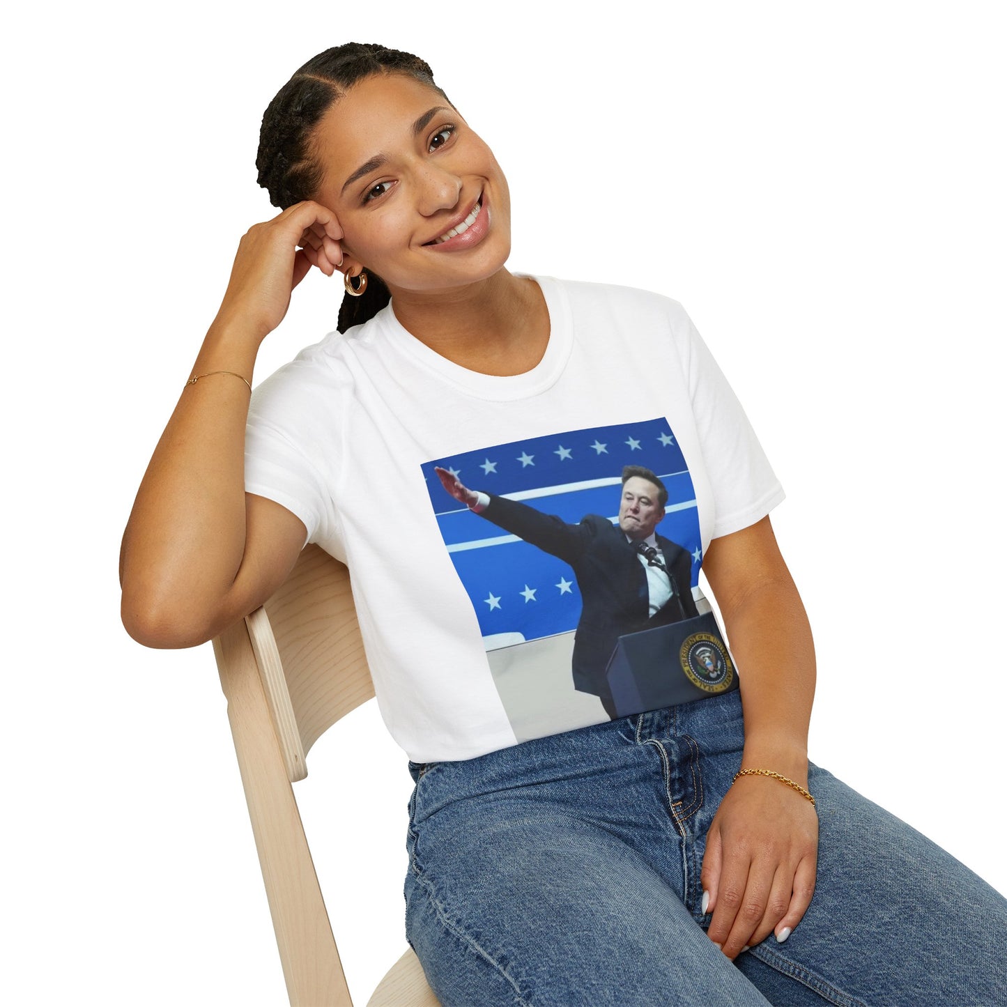 Elon Musk “Nazi Salute” Satire T-Shirt | Anti-Dictatorship Tee