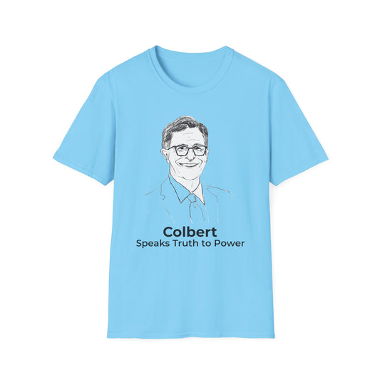 Stephen Colbert Speaks Truth to Power T-Shirt – SKY BLUE
