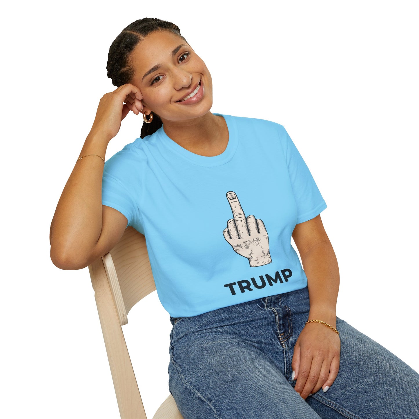 Flipping Off Tyranny: The First Amendment Speaks — Two-Sided SKY BLUE Statement Tee