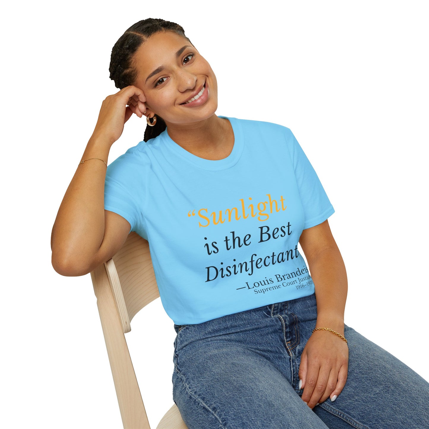 Sunlight Is the Best Disinfectant T-Shirt – Release the Truth – Sky Blue