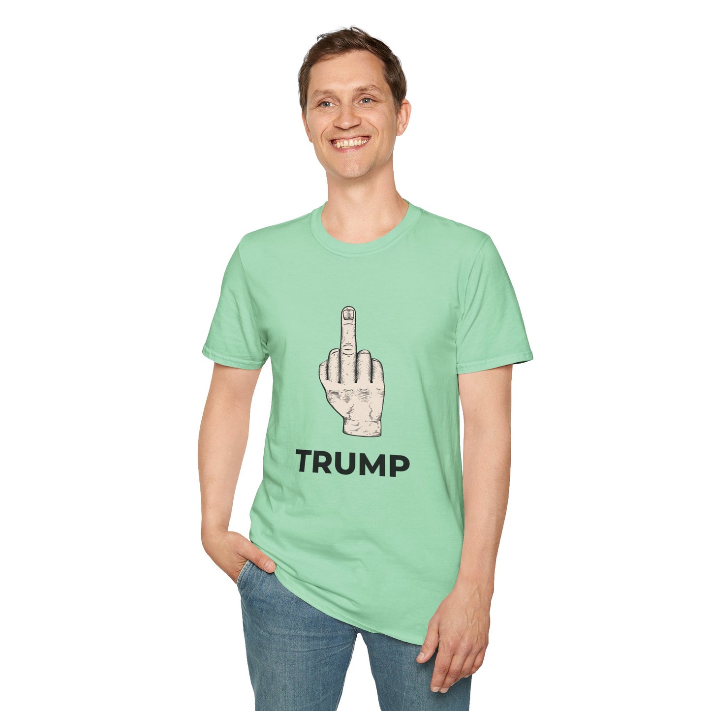 Flipping Off Tyranny: The First Amendment Speaks — Two-Sided MINT GREEN Statement Tee