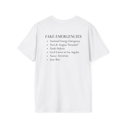 The Tyrant’s Pretext Two-Sided T-Shirt – Aesop Quote Front & Fake Emergencies Back