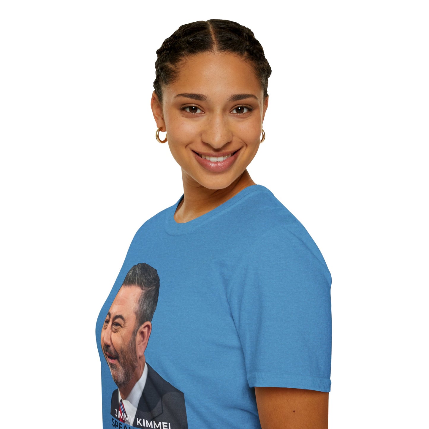 Comedy Is Not a Crime – Silencing It Is – Jimmy Kimmel Tee – Sapphire Blue