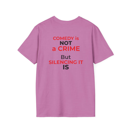 Comedy Is Not a Crime – Silencing It Is – Jimmy Kimmel Tee – Heather Radiant Orchid