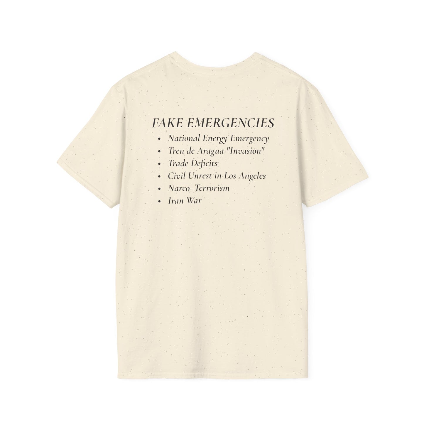 Two-Sided Tyranny Quote T-Shirt – Aesop Front / Crisis Pretexts Back – Natural