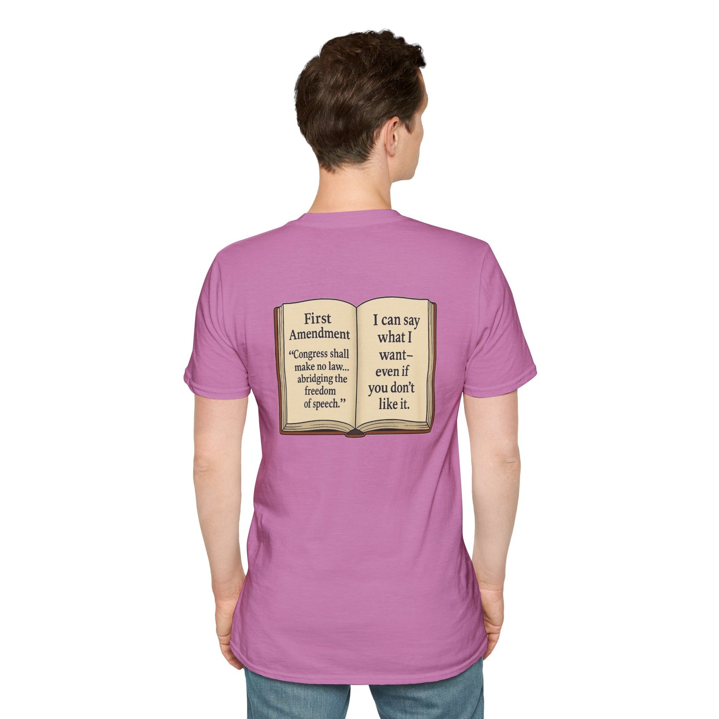 Flipping Off Tyranny: The First Amendment Speaks — Two-Sided PINK Statement Tee
