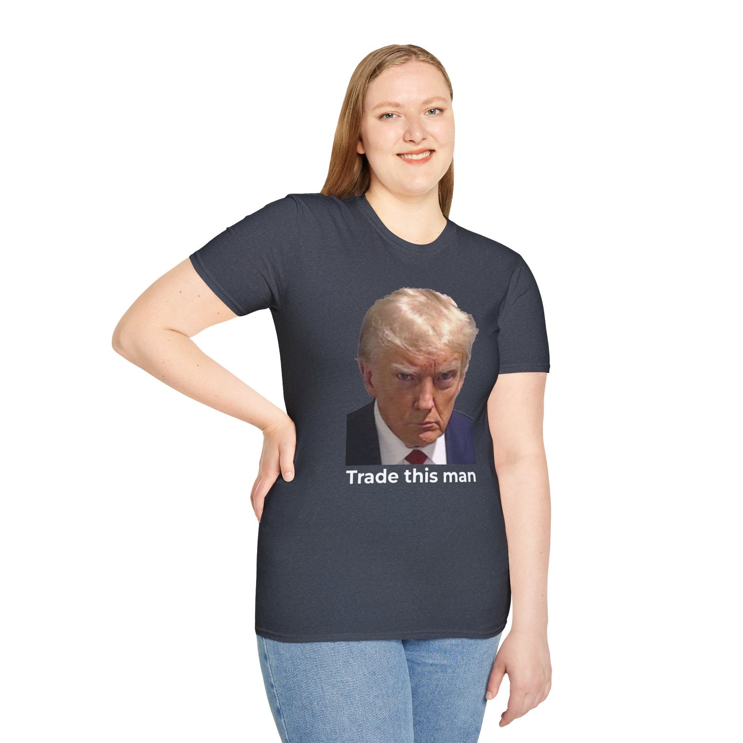Let’s Make a Deal – Trump vs. Zelenskyy Two-Sided Political Satire Tee – Heather Navy Edition