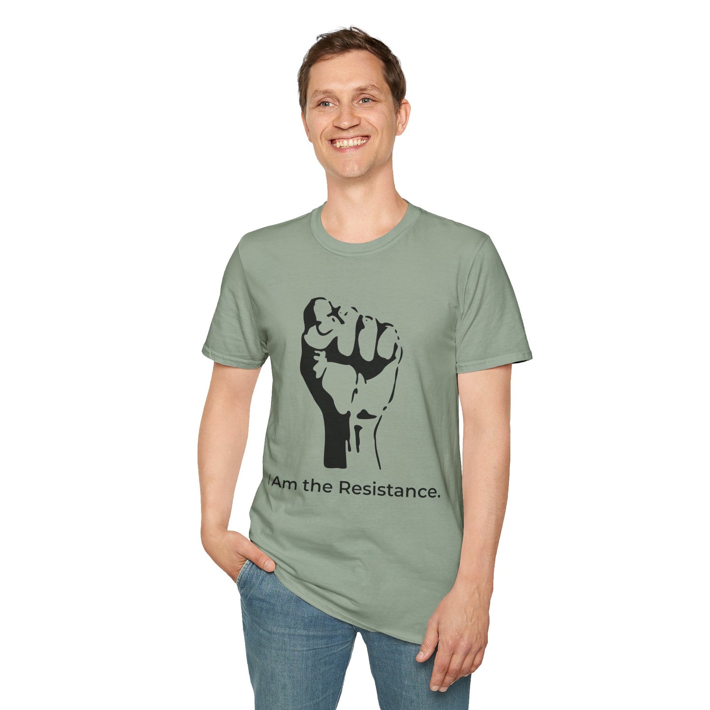 I Am the Resistance – This Stops When Enough of Us Say No Tee – Sage