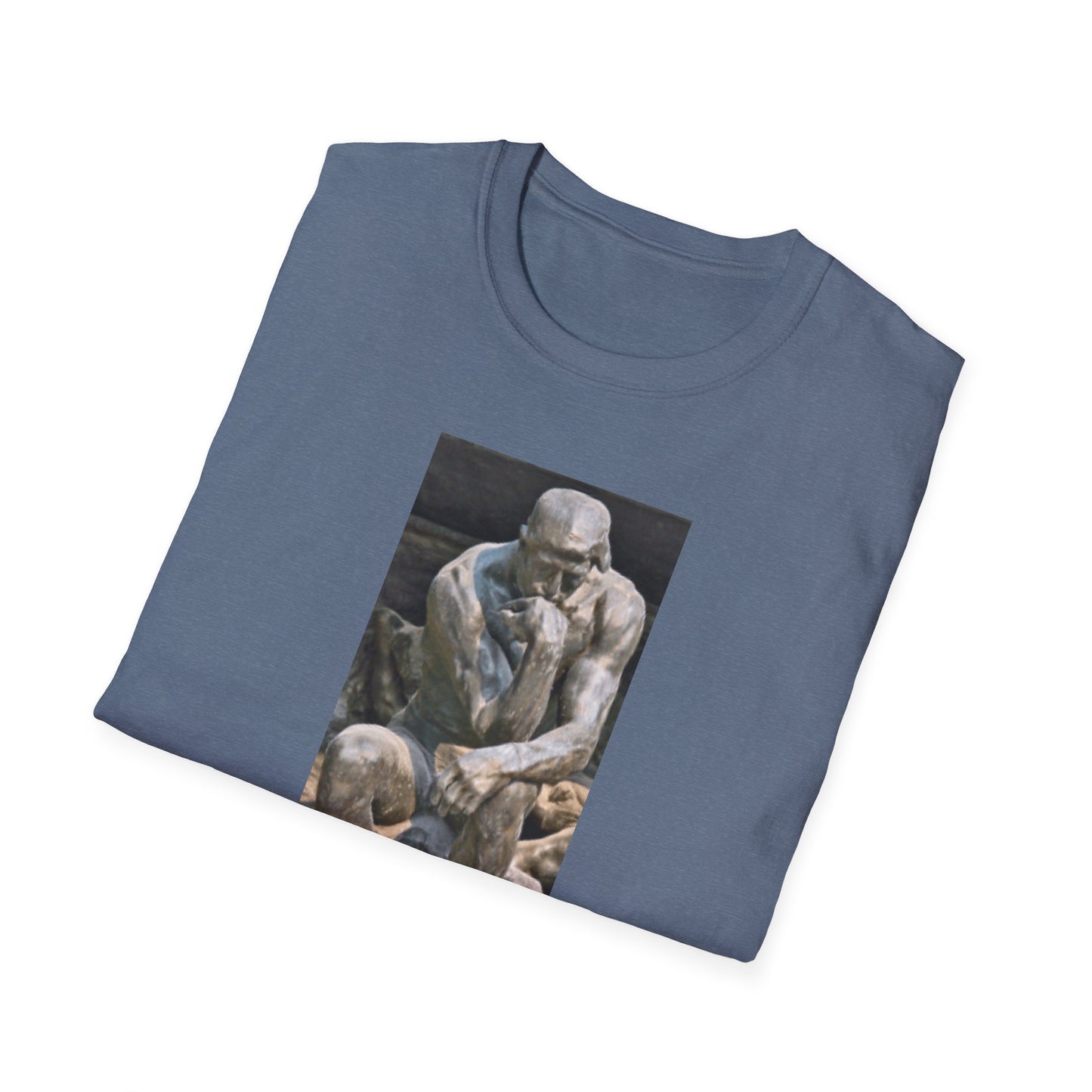 Thinker Statement T-Shirt I – Free Speech Is Free Thought in Heather Indigo