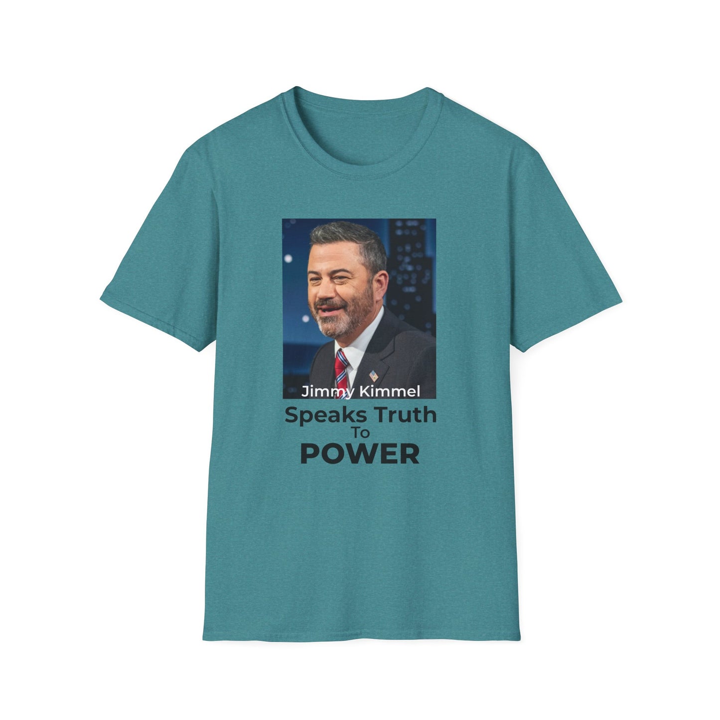 Comedy Is Not a Crime HEATHER GALAPAGOS BLUE – Silencing It Is | Jimmy Kimmel Free Speech T-Shirt