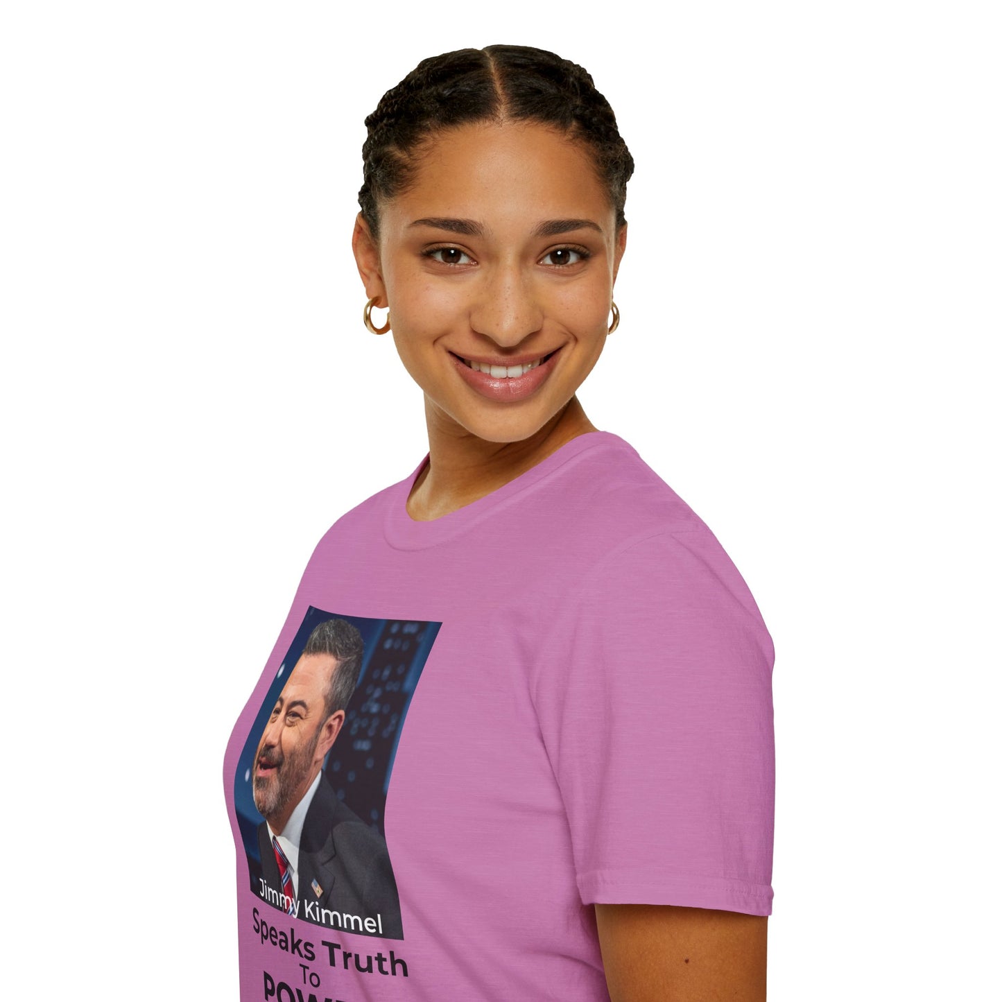 Comedy Is Not a Crime HEATHER RADIANT ORCHID – Silencing It Is – Jimmy Kimmel Free Speech T-Shirt