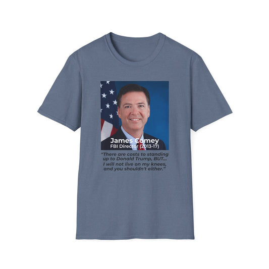 James Comey “RESIST” — Abuse of Power Protest T-Shirt – Heather Indigo