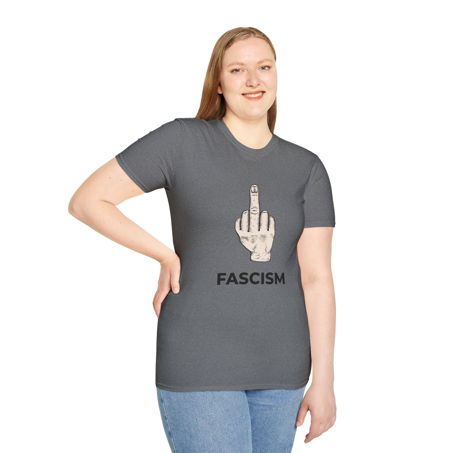 No Kings Protest Shirt – Resist Fascism Anti-Authoritarian Tee – Graphite Heather
