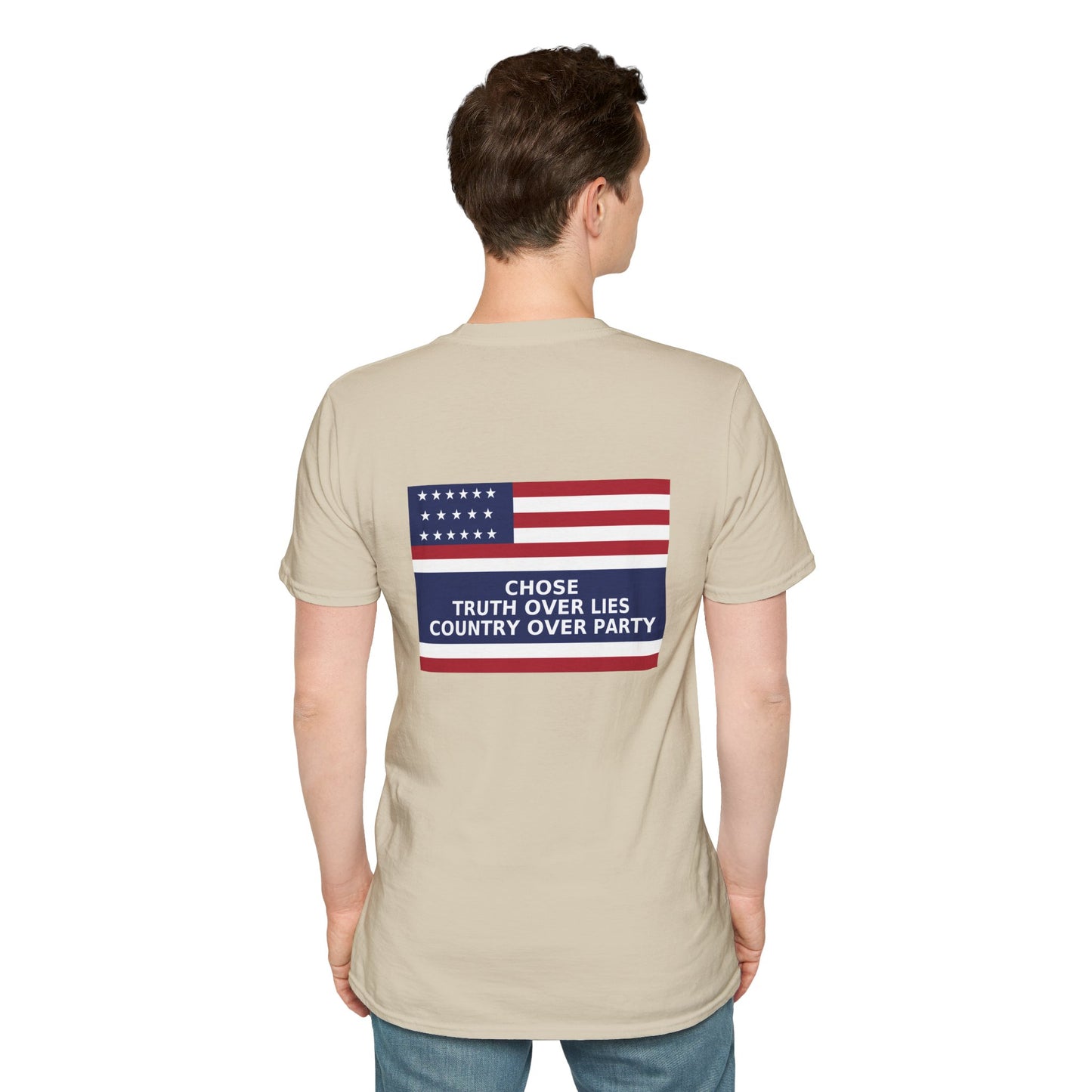 Liz Cheney T-Shirt – Truth Over Trump’s Big Lie Tee – Sand