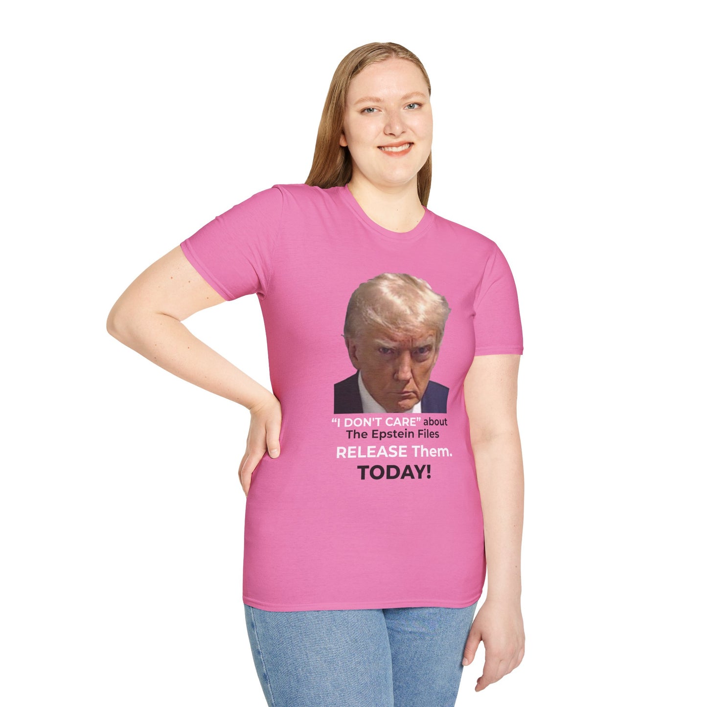 “I DON’T CARE” – Release the Epstein Files–Azalea Pink Edition