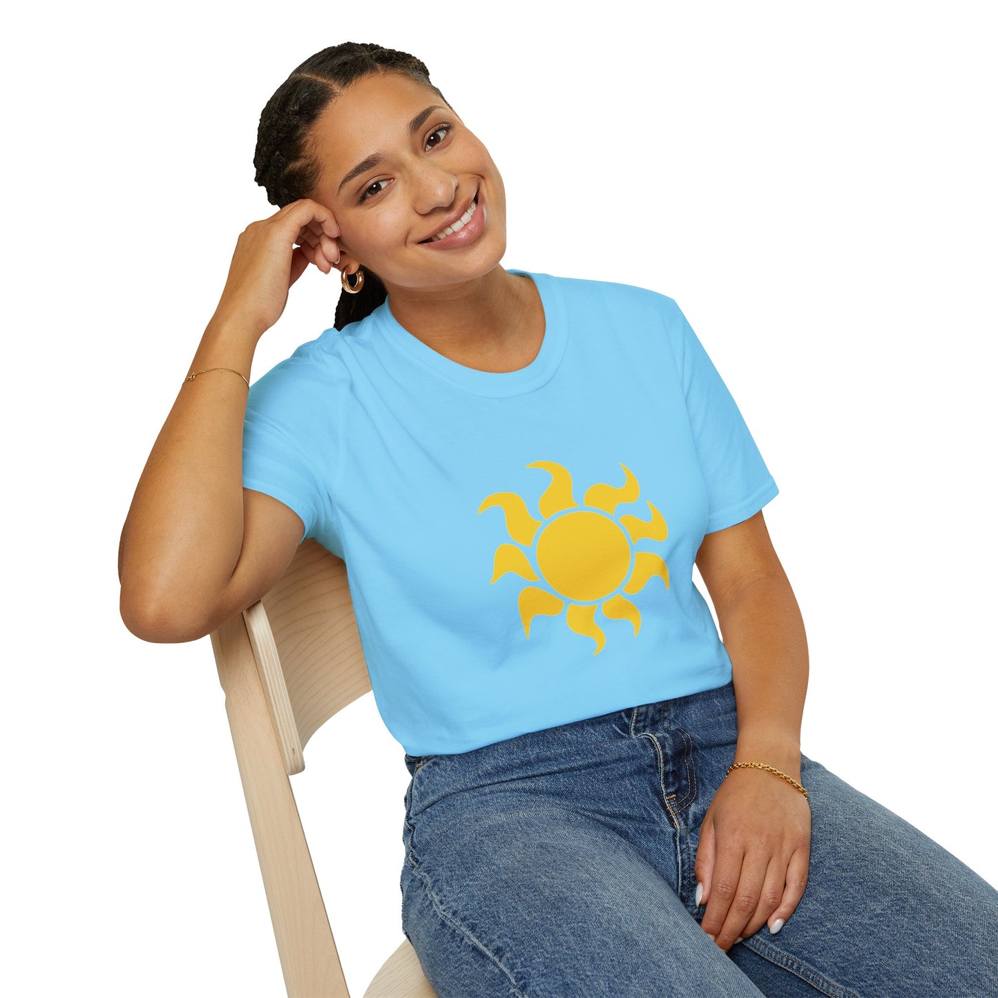 Cheap, Clean, and Burns Forever Sun T-Shirt | Sky Blue Solar Power Tee