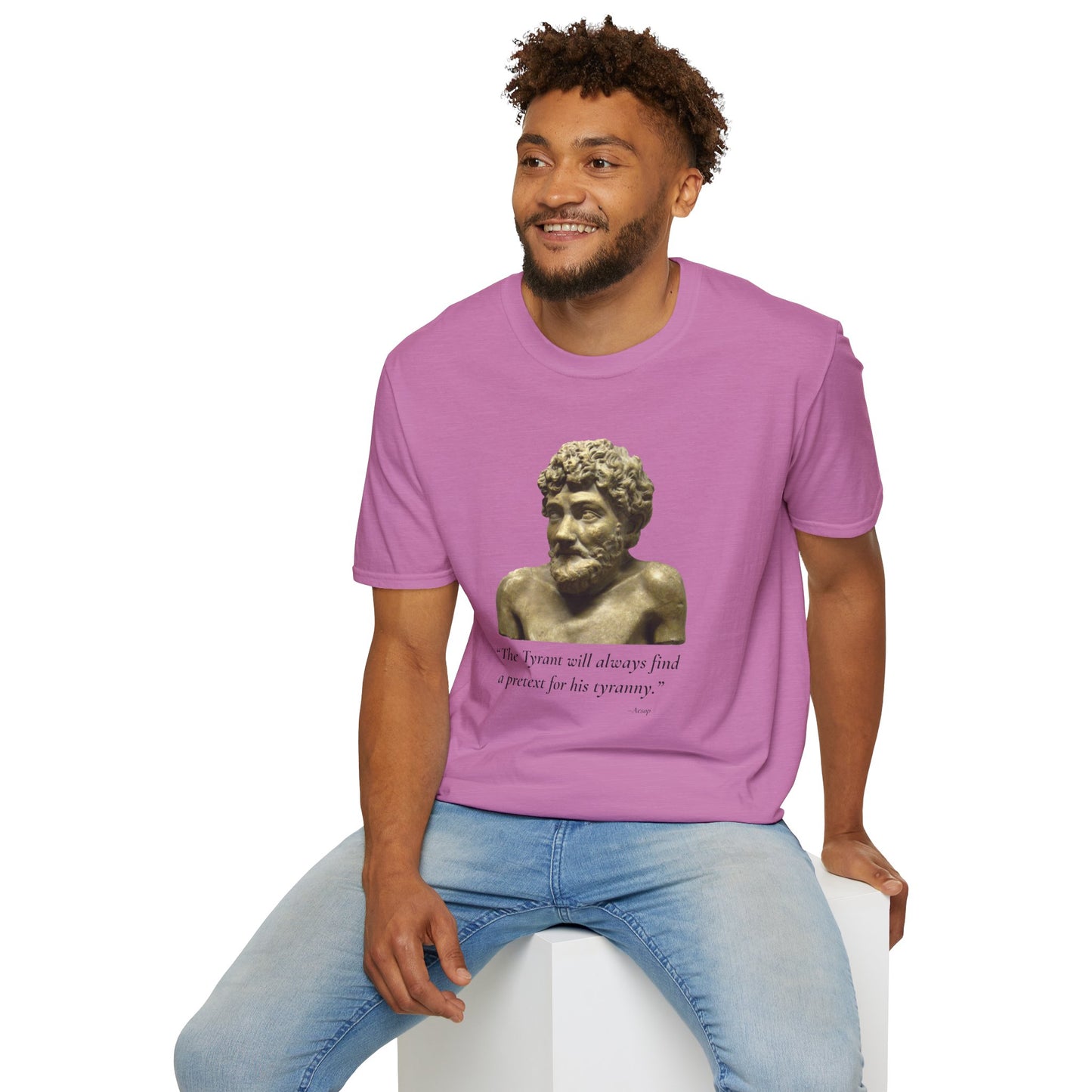 Two-Sided Tyranny Quote T-Shirt – Aesop Front / Crisis Pretexts Back