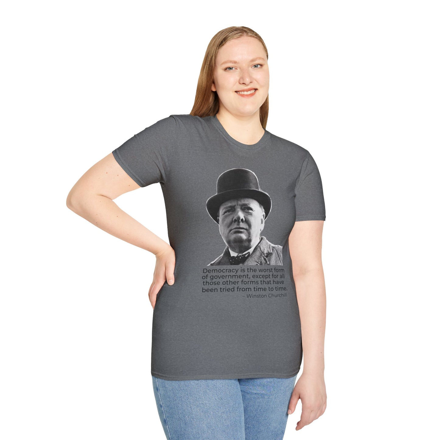 Winston Churchill Shirt – Democracy Is the Worst Form Quote T-Shirt